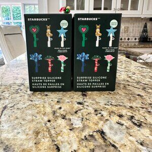 💫2 NEW Starbucks Surprise Silicone Straw Topper Mystery Box Limited Release 💫